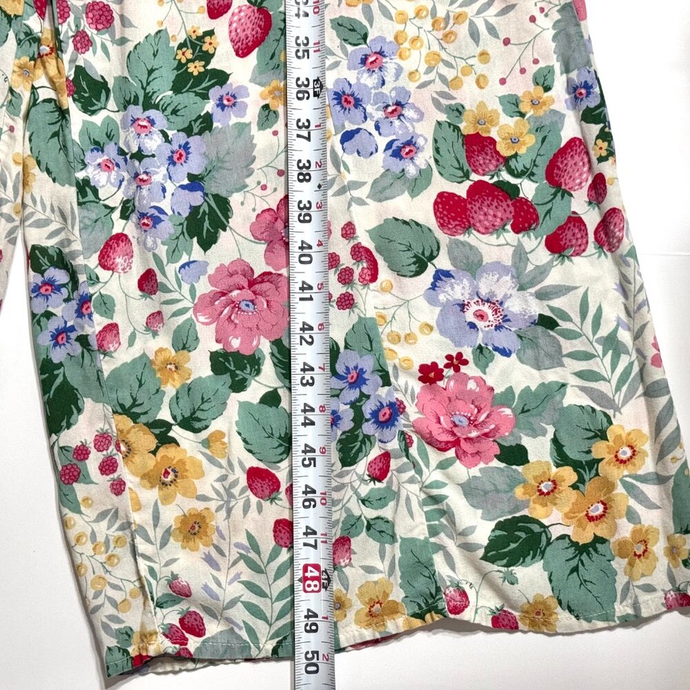 Mango MNG Strawberry Floral Jumpsuit Sleeveless Cottagecore Farm Country Fruit - Picture 13 of 16